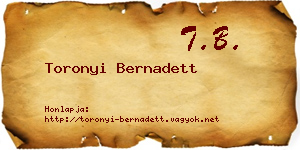 Toronyi Bernadett névjegykártya
